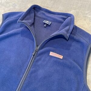 EEUC Men's Vineyard Vines Navy Blue Harbor Fleece Vest - Size Large